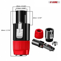 5 Core Speakon 1/4″ Female – Male Connectors Pair 4 Pole SpeakON Connector