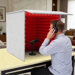 Portable Vocal Booth Microphone Isolation Booth Cube Vocal Absorbing Shield