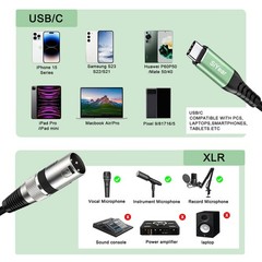SiYear USB C to XLR Male Audio Cable, XLR 3Pin to Type C Adapter StereoPower …