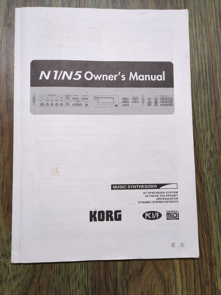 Korg N1 N5 Owners Manual synthesizer keyboard VINTAGE SYNTH Book Used