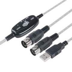 USB IN-OUT MIDI Interface Cable Converter to PC Music Keyboard Adapter Cord5K82
