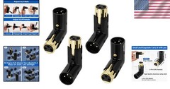 Heavy Duty XLR Male to Female 4 Pack – 90° Adapter