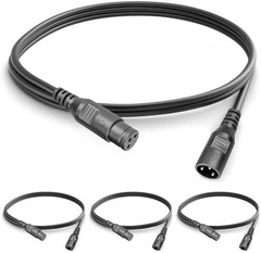 4 Packs 3 Pin DMX Cables Male Female XLR Patch Cables, XLR Cable 4ft/1.2m DMX Wi