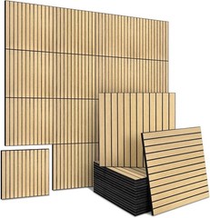 8-Pack Peel & Stick Acoustic Wall Panels 11.8″ x 11.8″ PET Soundproof & Noise