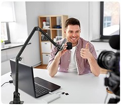 Ceiling/Wall Mic Mount 4.7×4.7 inches (12cmx12cm) [Mount Plate Size], Black