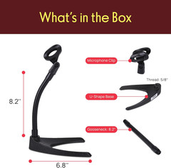 Desktop Microphone Stand – Universal Tabletop Mic Holder W/ Flexible 8.2“ Inch