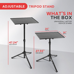 -PRO DJ Laptop, Projector Stand- Computer DJ Equipment Studio Stand Mount Holder