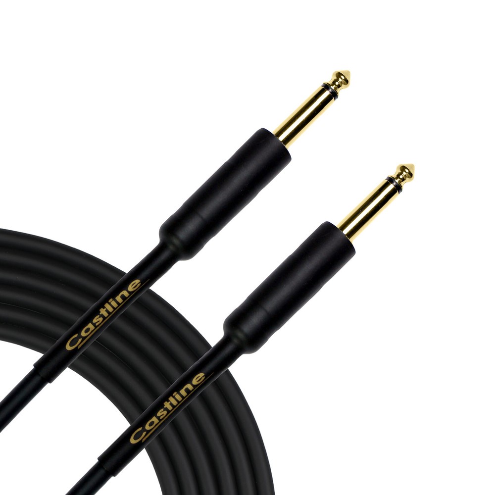 Castline Gold Guitar 1/4″ TS Straight Unbalanced Guitar Cable Mogami 2524