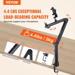 VEVOR Microphone Boom Arm with Desk Mount 360° Rotatable Adjustable Mic Stand