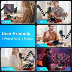 Podcast Microphone Bundle Audio Mixer Kit for PC Phone Streaming Gaming DJ
