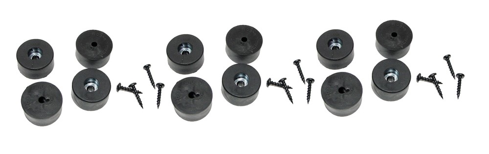 (12 PACK) PENN ELCOM 3/4″ x 1-1/2″ Rubber Feet for Amp/ Case/ Speaker – F1686/20