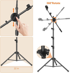 Ramzi Mic Stand,6 in 1 Microphone Stand Floor Boom Mic Stand, Support Boom Goose