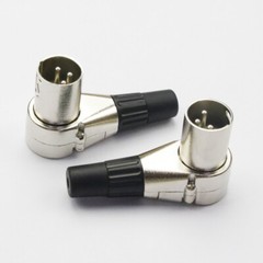 4PCS Adjustable 3 Pin XLR Male Right Angle Connector 7 Angle Positions