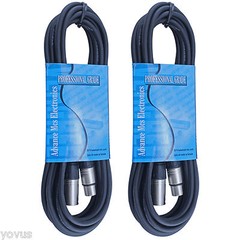 2pack lot 3pin XLR mixer to powered speaker cable pro audio cord 25 ft foot feet