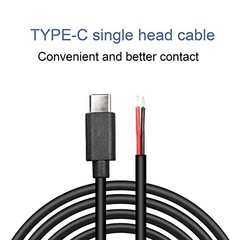 USB Type-C Pigtail Cable Extension Power Cable 22AWG 5V 3A USB-C Type C Male