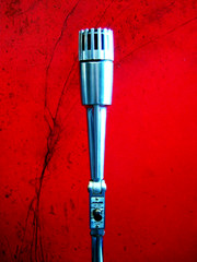 Vintage 1960’s Midland 22-211 dynamic microphone w stand Calrad Lafayette # 1