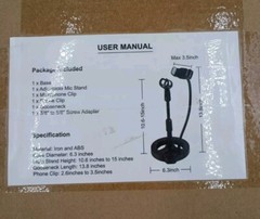 GLCON Desktop Adjustable Mic Stand And Phone Clip