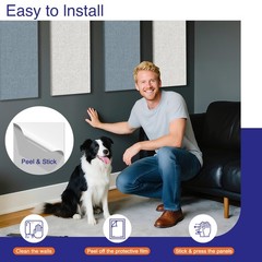 4PCS Acoustic Panels, 24″x12″ Fabric Acoustic Panels for Walls, Self-Adhesive…