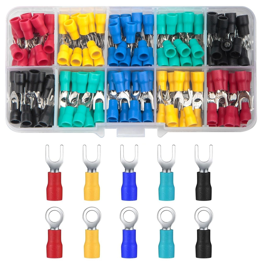 QOOSIKICC 200 Pcs Electrical Insulated Wire red, blue, yellow, grey, black