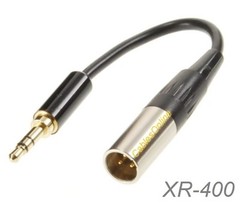 6-inch Mini XLR Male to 3.5mm Stereo Male Plug Pro Lapel Mic Cable, XM-400Z