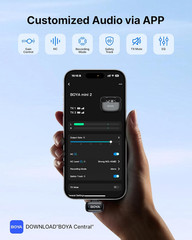 BOYA Mini 2 Wireless Lavalier Microphones for Iphone 15/16/17 & Android, AI Nois