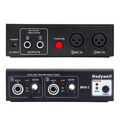 Microphone Preamp Mic Booster 4 Input Max 65db DI Box with 48V Phantom Power …