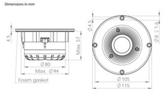 Wavecor 30mm Silk Dome Tweeter With Waveguide TW030WA11 1″ 93dB 4 Ohm