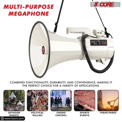 5Core Megaphone Bullhorn Speaker 100W Professional Bull Horn Battery Power Megaf