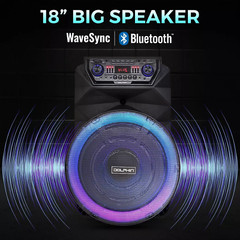 18″ Portable Bluetooth Party Speaker DJ PA Loud Karaoke Systems W/ Mic Remote