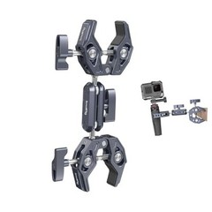 Double Clamp Mount, Umbrella Clamp, Super Clamp Arm, for Chair, Pole, Tripod,