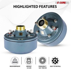 5Core Compression Driver Tweeter Diaphragm 16Ω Throat Twist Horn Timpano Speaker