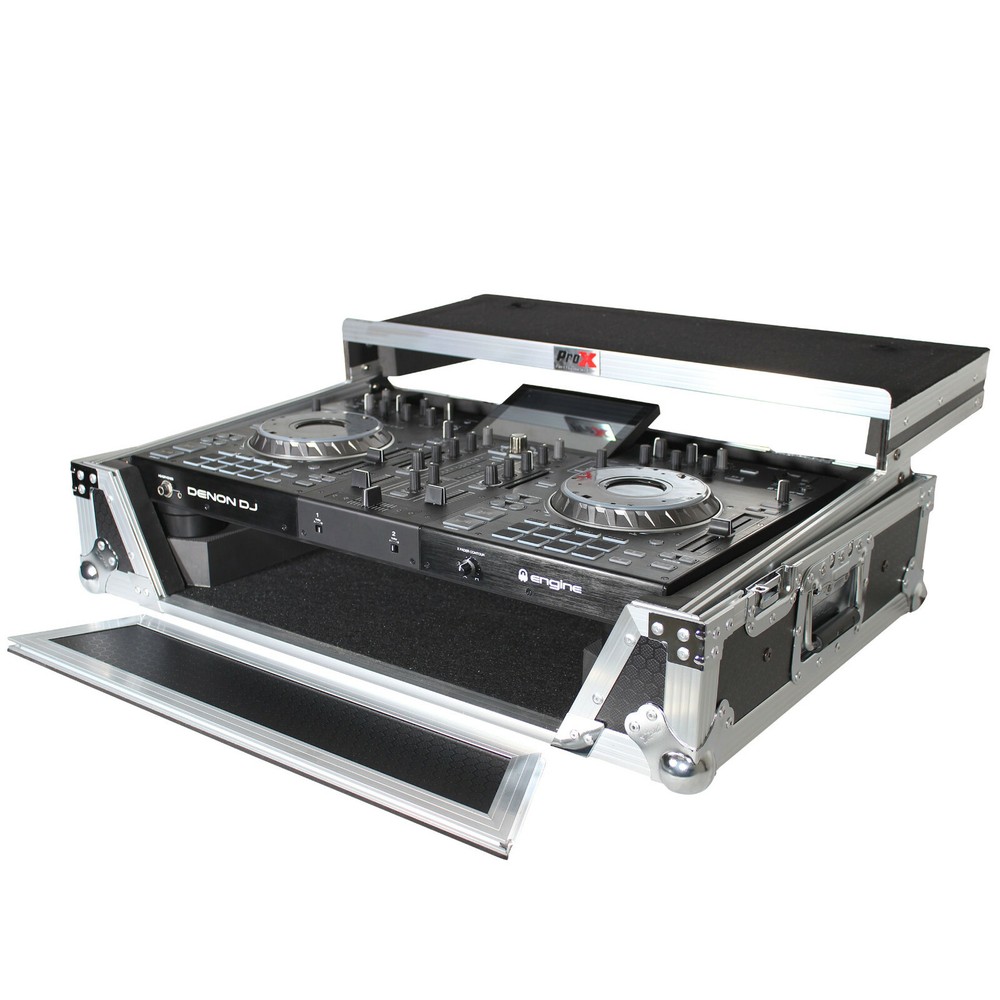 ProX Road Case w/Laptop Shelf for Denon Prime 2 Standalone DJ System Controller