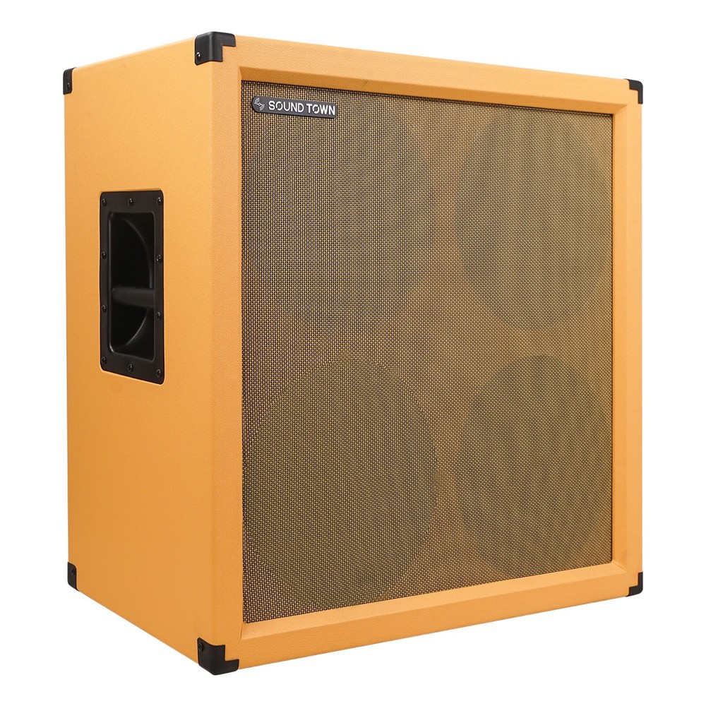 Sound Town 4 x 12″ 260W Guitar Speaker Cabinet, Birch Plywood, Orange (GUC412OR)