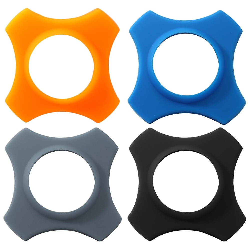 Bonsicoky 4 Pack Microphone Anti-Roll Rubber 4 Pcs, Black, Orange, Grey, Blue