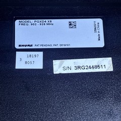 Shure PGXD4 Digital Wireless Receiver X8 Band 902–928 MHz With Power Adapter