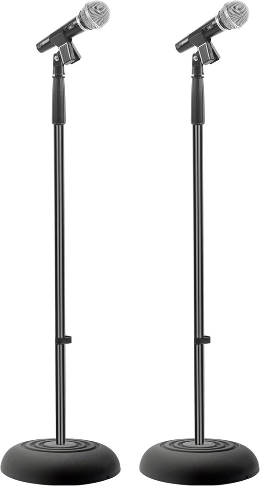 Universal Microphone Stand – Handheld Mic Compatible, Heavy Compact Base, Lightw
