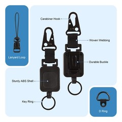 2 Pack CB Mic Retractable Holder with Heavy Duty 24″ Stainless Steel Cord