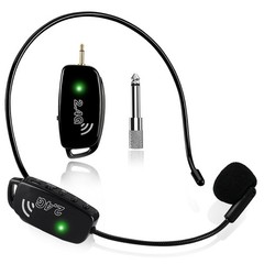 Wireless Microphone Headset MIC Cordless: 2.4G Wireless Head MIC and Handheld…