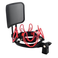 SUUNTOK Microphone Shock Mount with Pop Filter Universal Shock Stand for Micr…