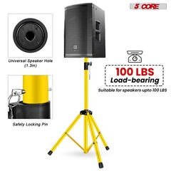 5Core Speaker Stand Tripod Tall Adjustable 72 Inch DJ Studio Monitor Stands Pole