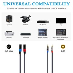 RCA to XLR Cable – Dual RCA Male to Dual XLR Male HiFi Audio Cable, 6.6 Feet,…