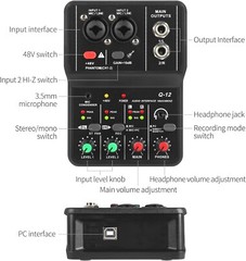 Compact USB Audio Interface for PC – 2-Channel XLR & 3.5mm Microphone Input