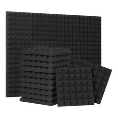 24 Pack-12 x 12 x 2 Inches Pyramid 2″-24 Pack (No Adhesive), Black