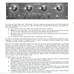 UREI / Universal Audio/ Model 565T—“Little Dipper” Filter Set