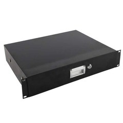 19″ Rack Mount 2U Locking Drawer Pro Audio DJ Server Rack Lock Storage Cabinet