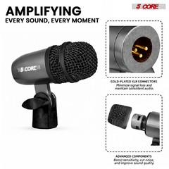 5 Core Tabla Mic Indian Instrument Microphone Set for Bayan & Dayan Dholak Mic