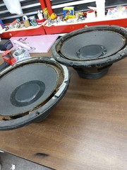 Pair Matched 12 In Woofers Mass Weighted Cones Need Reedged! Pro Drivers