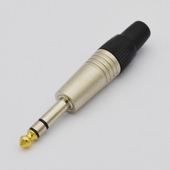 6.35 mm (1/4 in) Jack Male 1/4 inch stereo Plug Nickel Contacts Shell