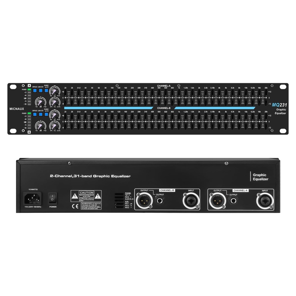 Dual Channel 31-Band Graphic Stereo EQ for Home Audio and DJ Sound