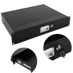 19 “ Rack Mount 2U Locke Drawer Audio DJ Server Rack Storage Cabinet with Keys